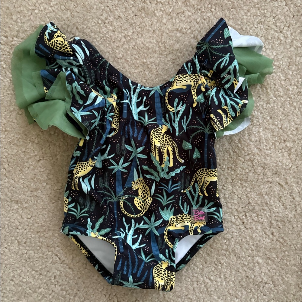 Ruffle Butts Jungle Print One Piece - 3-6 months